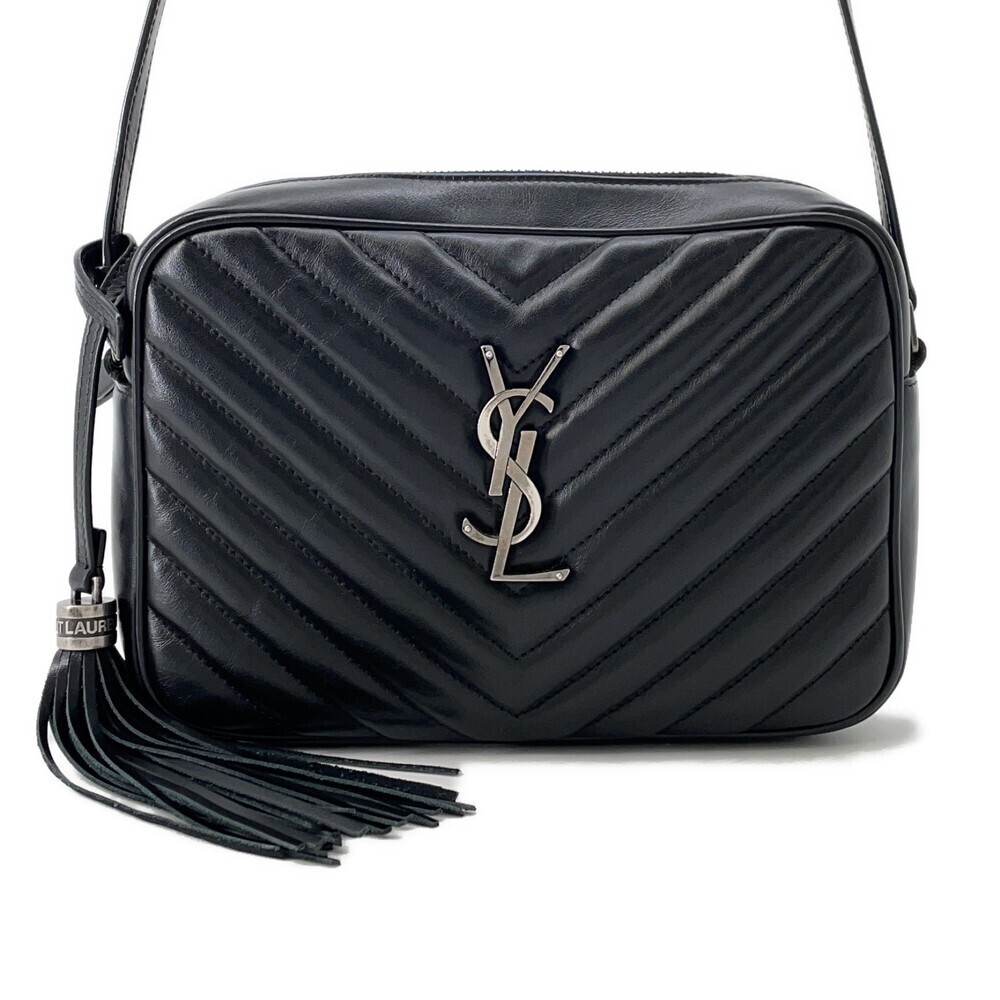 Saint Laurent Paris Shoulder Bag Lou Camera Leather Black